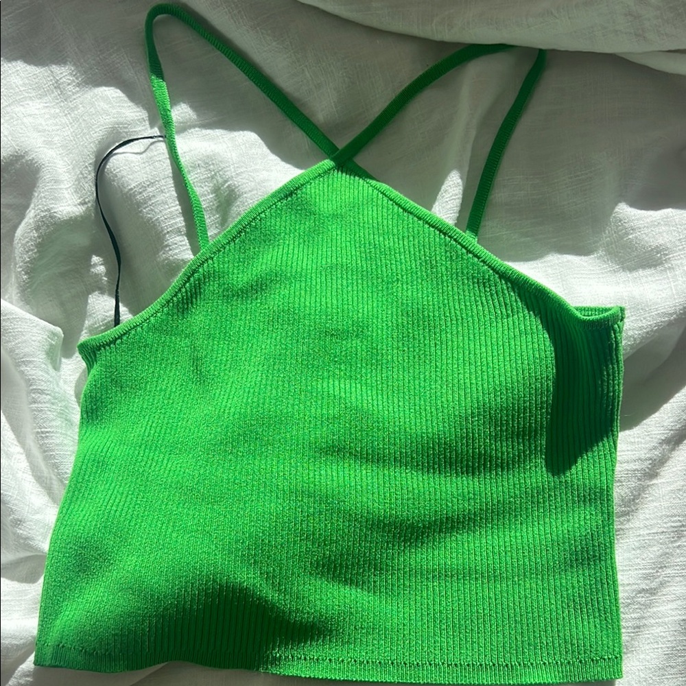 H&M Bright Green Ribbed Top